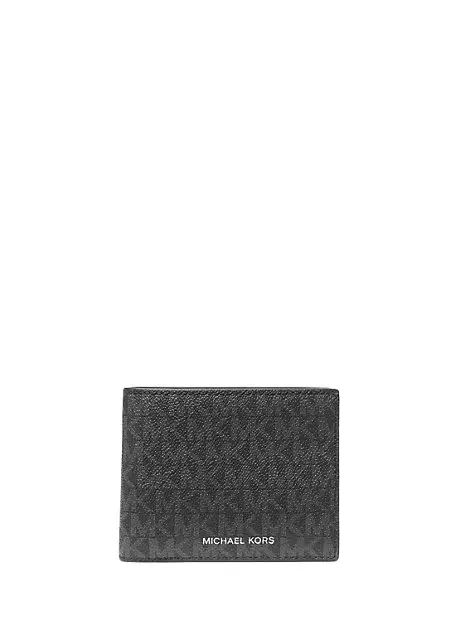 Michael Kors Collection Harrison Logo Billfold Wallet With Passcase in Black - One Size by Michael Kors Mens