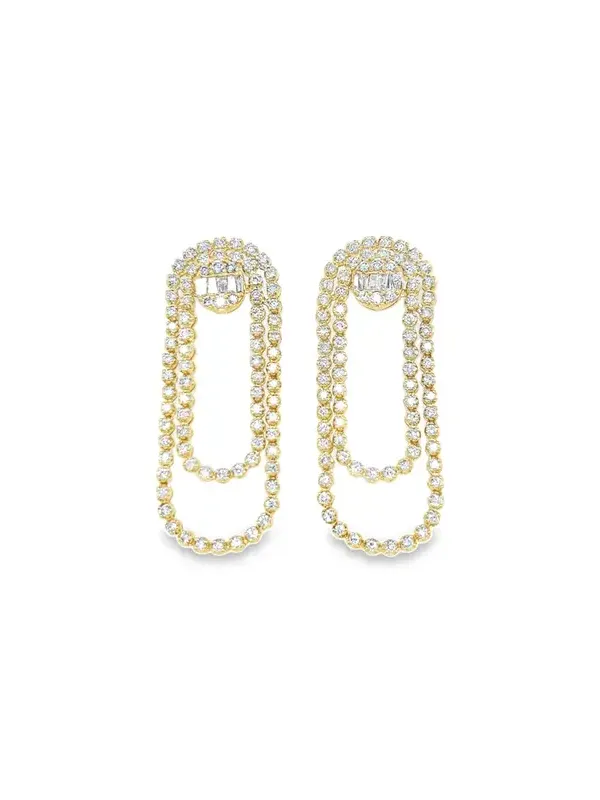 3.75ct Diamond 14K Gold Flexible Circle Earrings