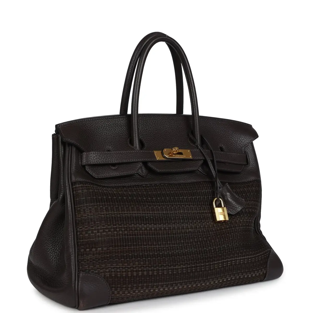 HERMÈS Pre-owned Hermes Birkin 35 Chocolate Clemence and Crinoline Gold Hardware | Thumbnail 2 HERMÈS Pre-owned Hermes Birkin 35 Chocolate Clemence and Crinoline Gold Hardware | Thumbnail 2