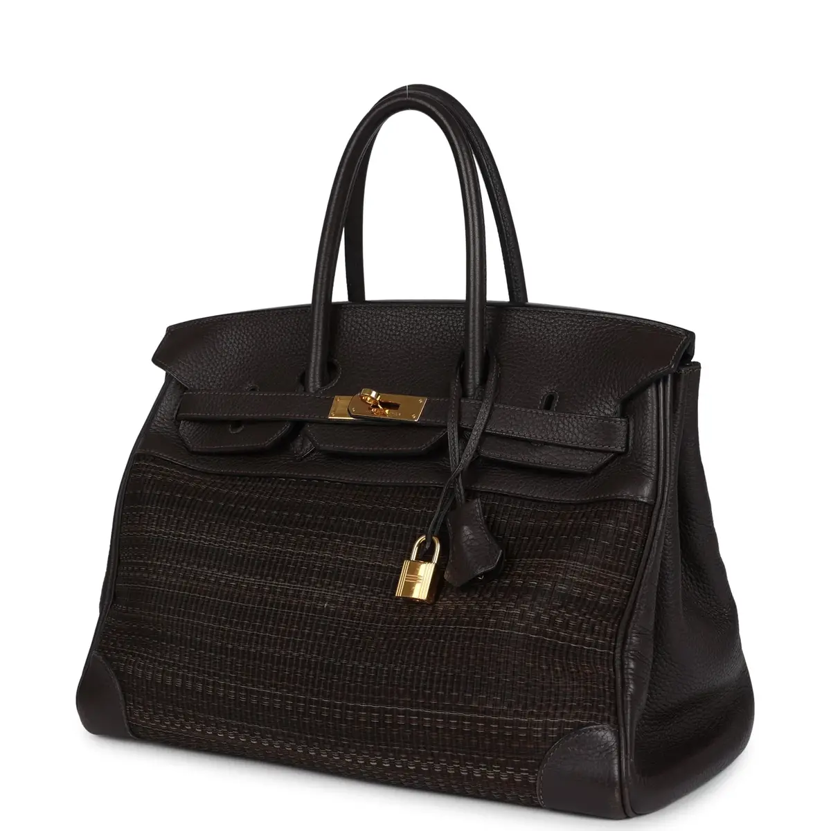 HERMÈS Pre-owned Hermes Birkin 35 Chocolate Clemence and Crinoline Gold Hardware | Thumbnail 5 HERMÈS Pre-owned Hermes Birkin 35 Chocolate Clemence and Crinoline Gold Hardware | Thumbnail 5