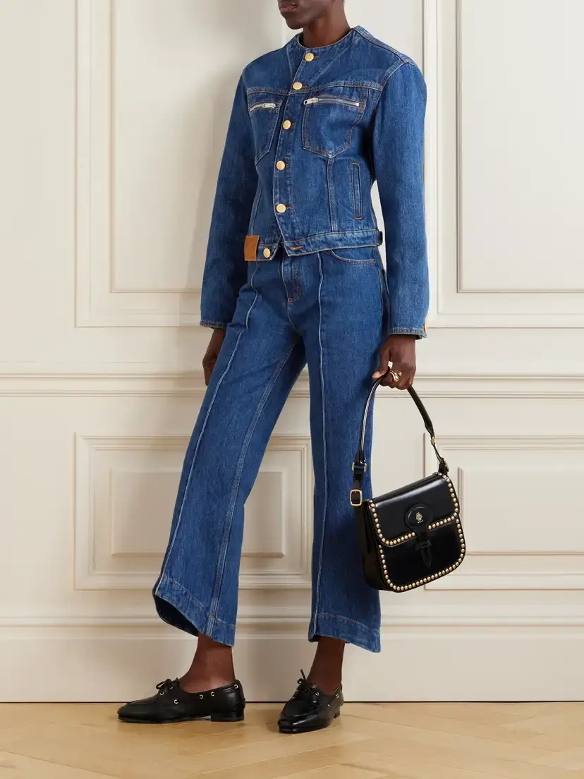 BALLY Cropped Paneled High-rise Flared Jeans | Thumbnail 2
