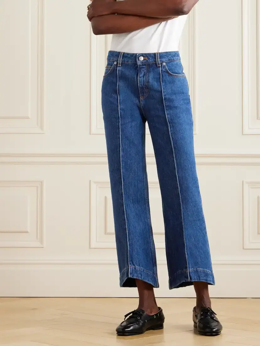 BALLY Cropped Paneled High-rise Flared Jeans | Thumbnail 3