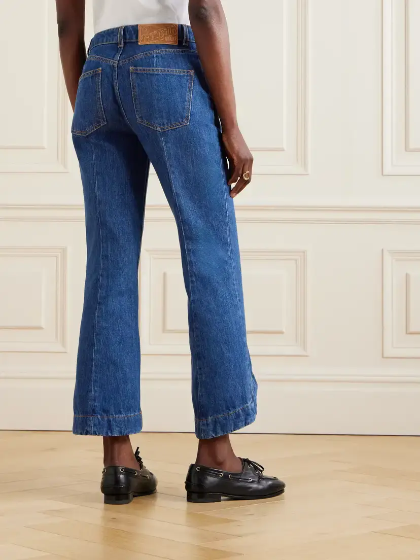 BALLY Cropped Paneled High-rise Flared Jeans | Thumbnail 4