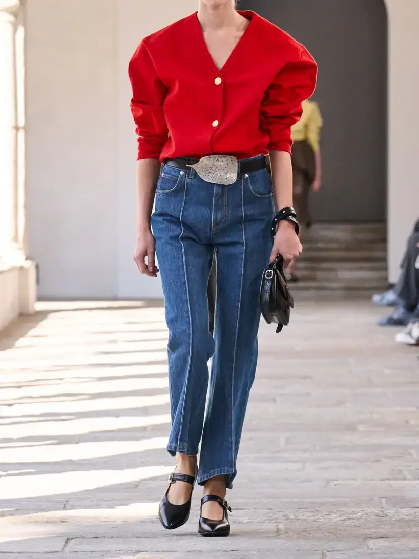 BALLY Cropped Paneled High-rise Flared Jeans | Thumbnail 5