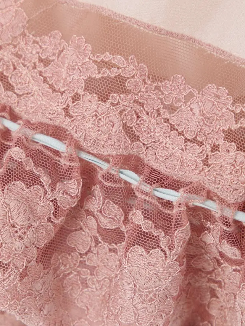 Chloé Cropped Lace-trimmed Silk-satin Top | Thumbnail 6 Chloé Cropped Lace-trimmed Silk-satin Top | Thumbnail 6