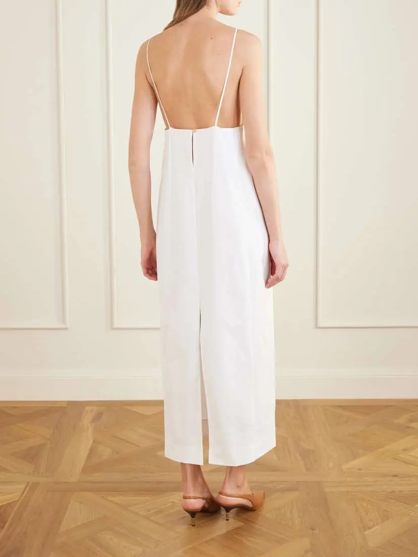 Khaite Tulula Silk-poplin Maxi Dress | Thumbnail 3