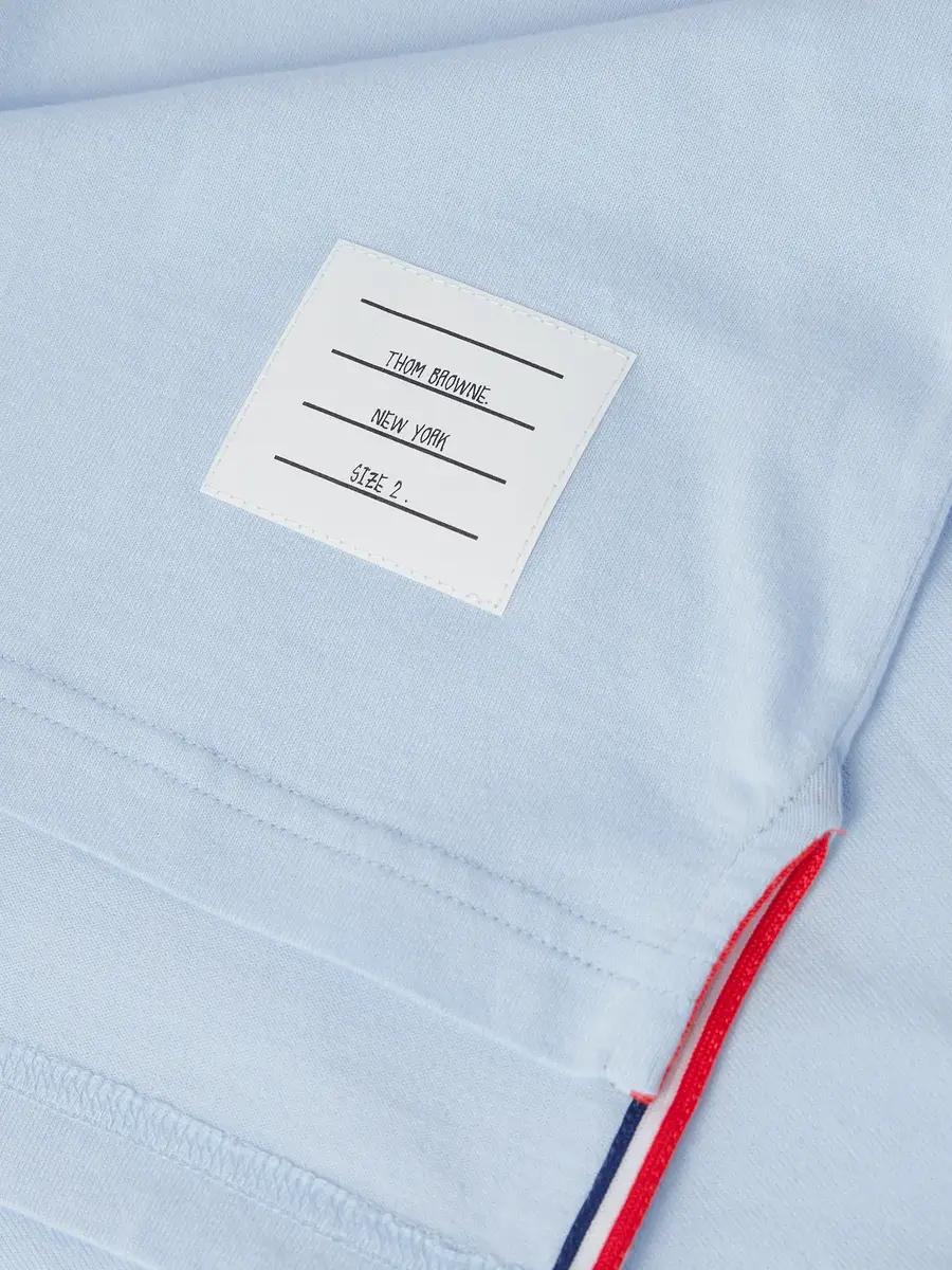 Thom Browne Logo-Appliquéd Striped Cotton-Jersey T-Shirt - Men | Thumbnail 5 Thom Browne Logo-Appliquéd Striped Cotton-Jersey T-Shirt - Men | Thumbnail 5