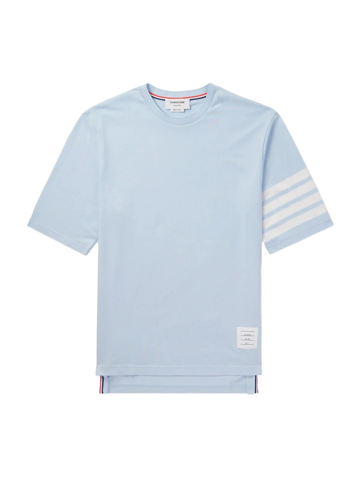 Thom Browne Logo-Appliquéd Striped Cotton-Jersey T-Shirt - Men