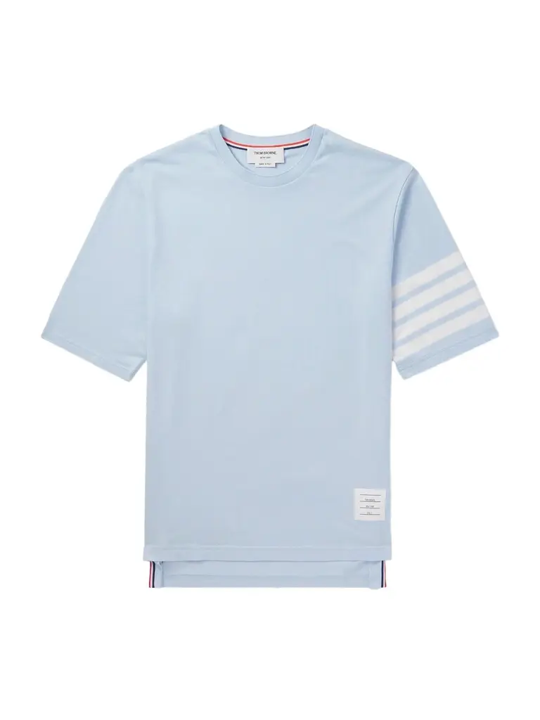 Logo-Appliquéd Striped Cotton-Jersey T-Shirt - Men Logo-Appliquéd Striped Cotton-Jersey T-Shirt - Men