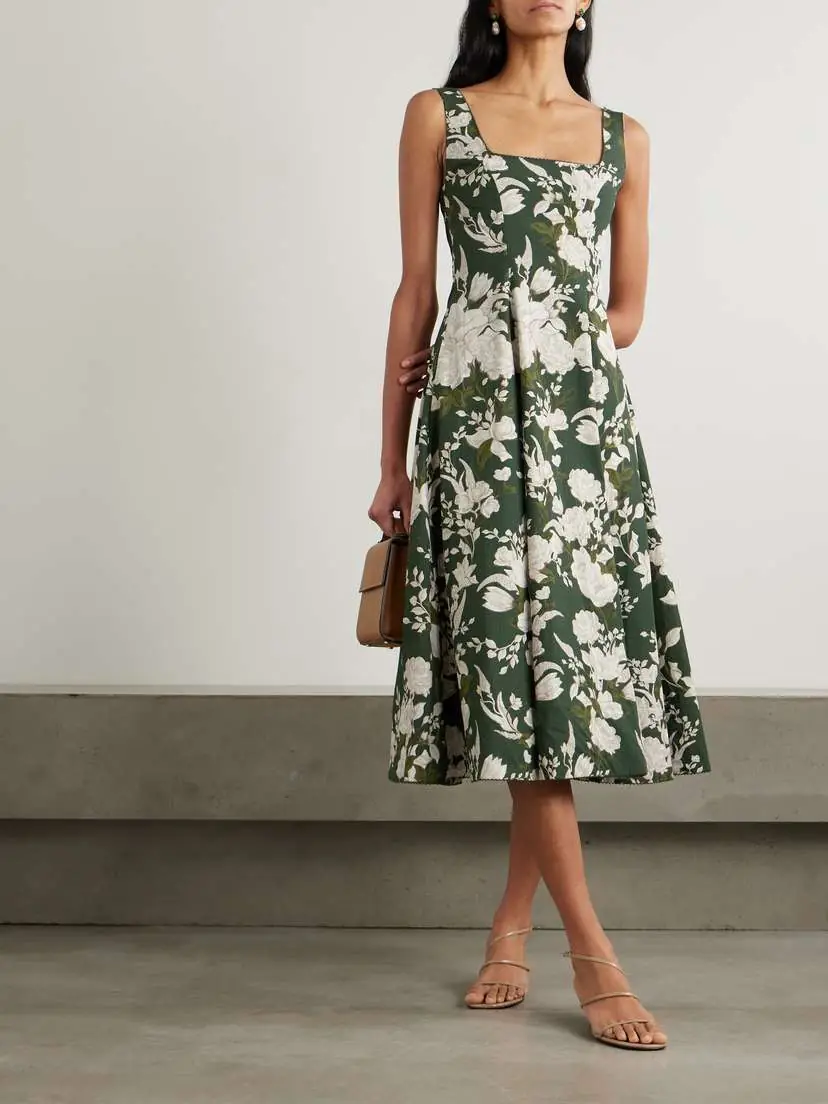 Agua by Agua Bendita Pistilo Gardenia Picot-trimmed Floral-print Cotton-poplin Midi Dress | Thumbnail 2 Agua by Agua Bendita Pistilo Gardenia Picot-trimmed Floral-print Cotton-poplin Midi Dress | Thumbnail 2