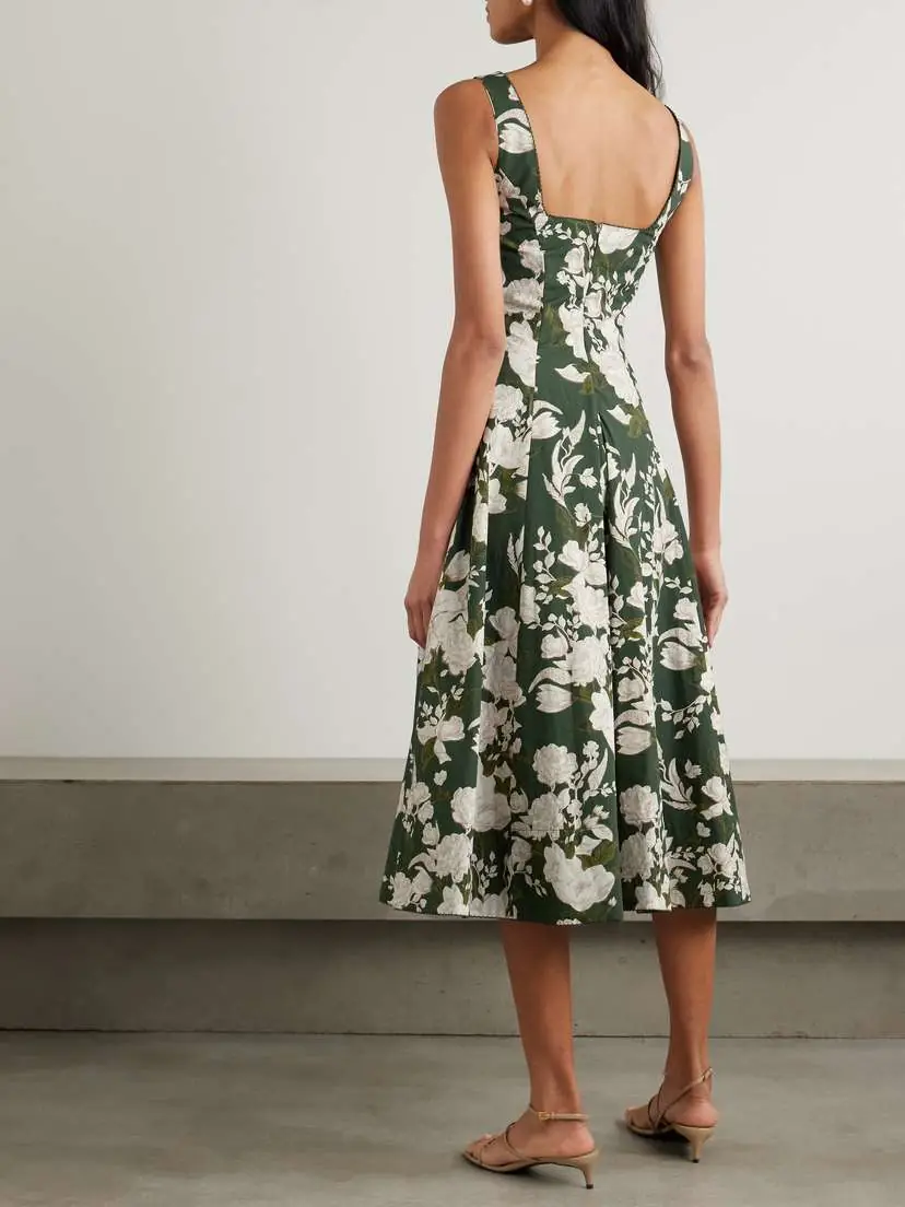 Agua by Agua Bendita Pistilo Gardenia Picot-trimmed Floral-print Cotton-poplin Midi Dress | Thumbnail 3 Agua by Agua Bendita Pistilo Gardenia Picot-trimmed Floral-print Cotton-poplin Midi Dress | Thumbnail 3