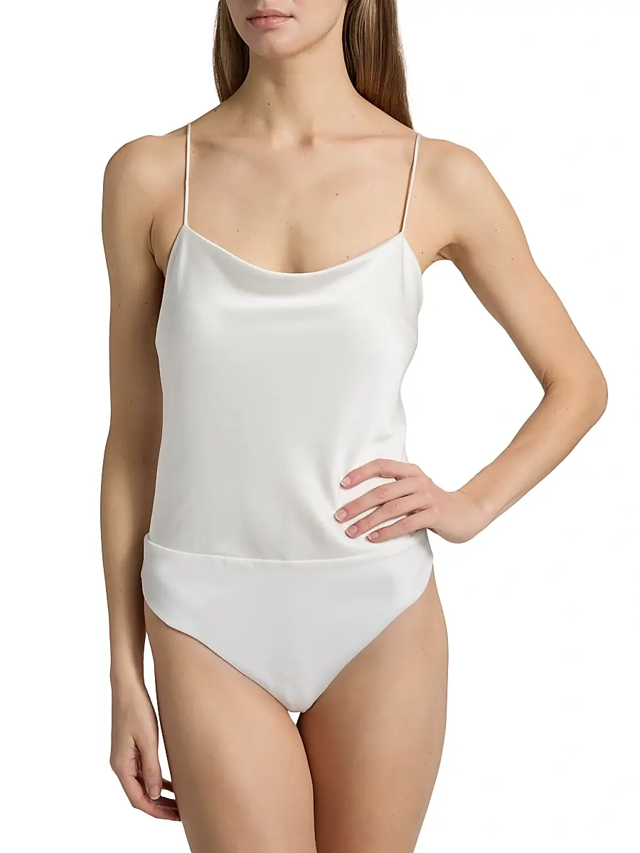 Alice + Olivia Women's Harmon Satin Bodysuit | Thumbnail 6 Alice + Olivia Women's Harmon Satin Bodysuit | Thumbnail 6
