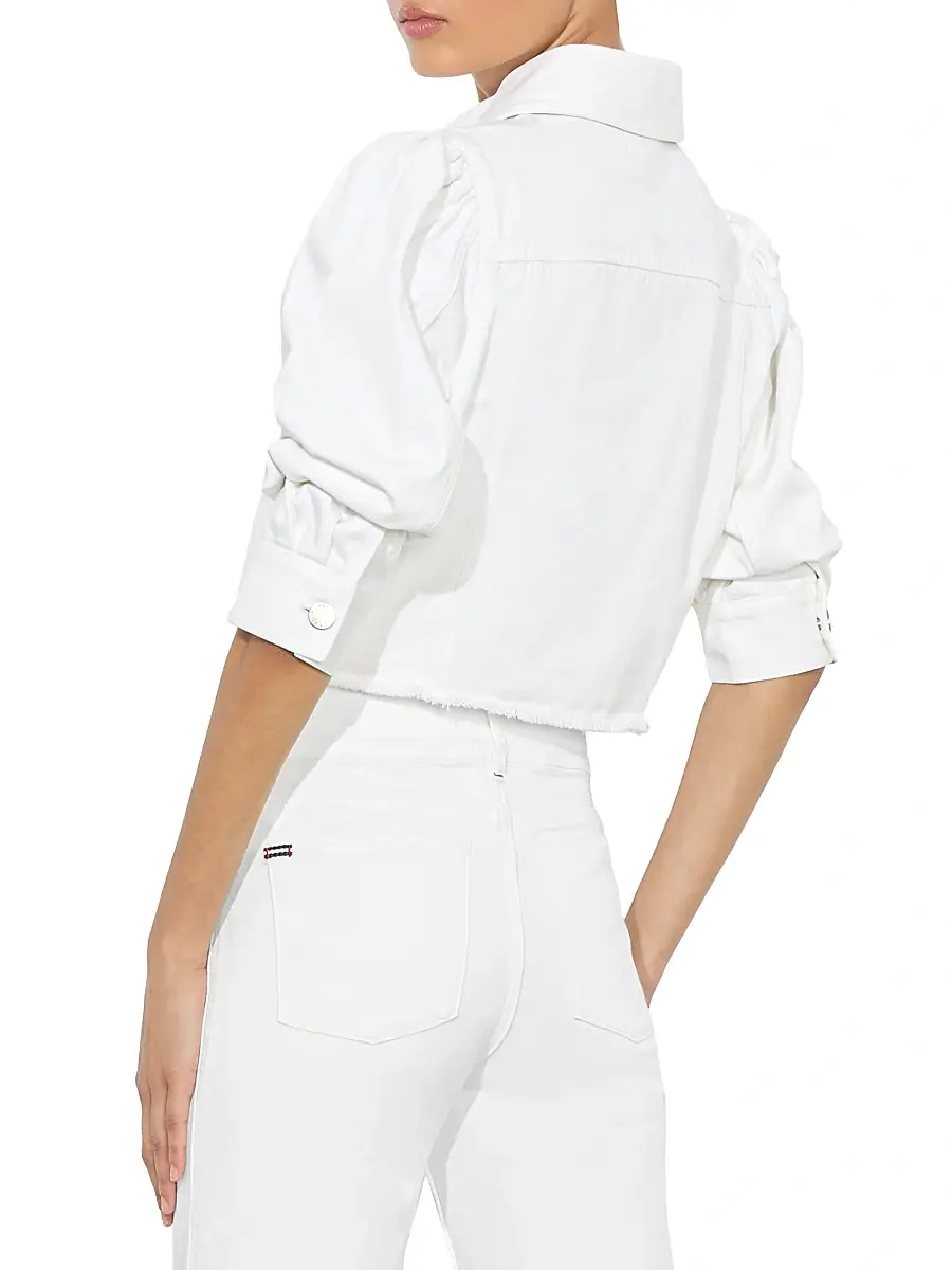 Alice + Olivia Women's Lana Denim Puff-Sleeve Jacket | Thumbnail 5