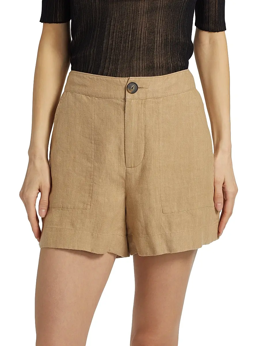 Vince Women's Mid-Rise Hemp Shorts | Thumbnail 3 Vince Women's Mid-Rise Hemp Shorts | Thumbnail 3