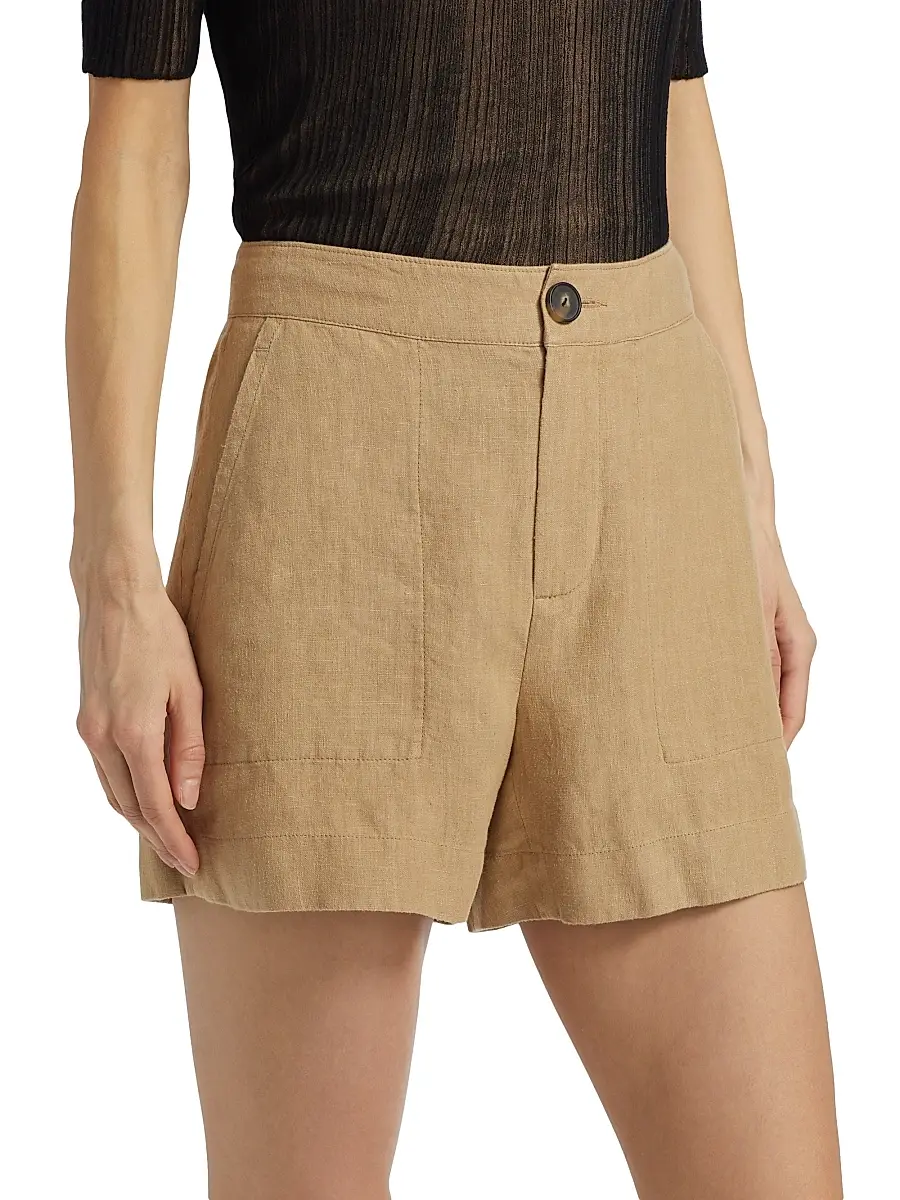 Vince Women's Mid-Rise Hemp Shorts | Thumbnail 4 Vince Women's Mid-Rise Hemp Shorts | Thumbnail 4