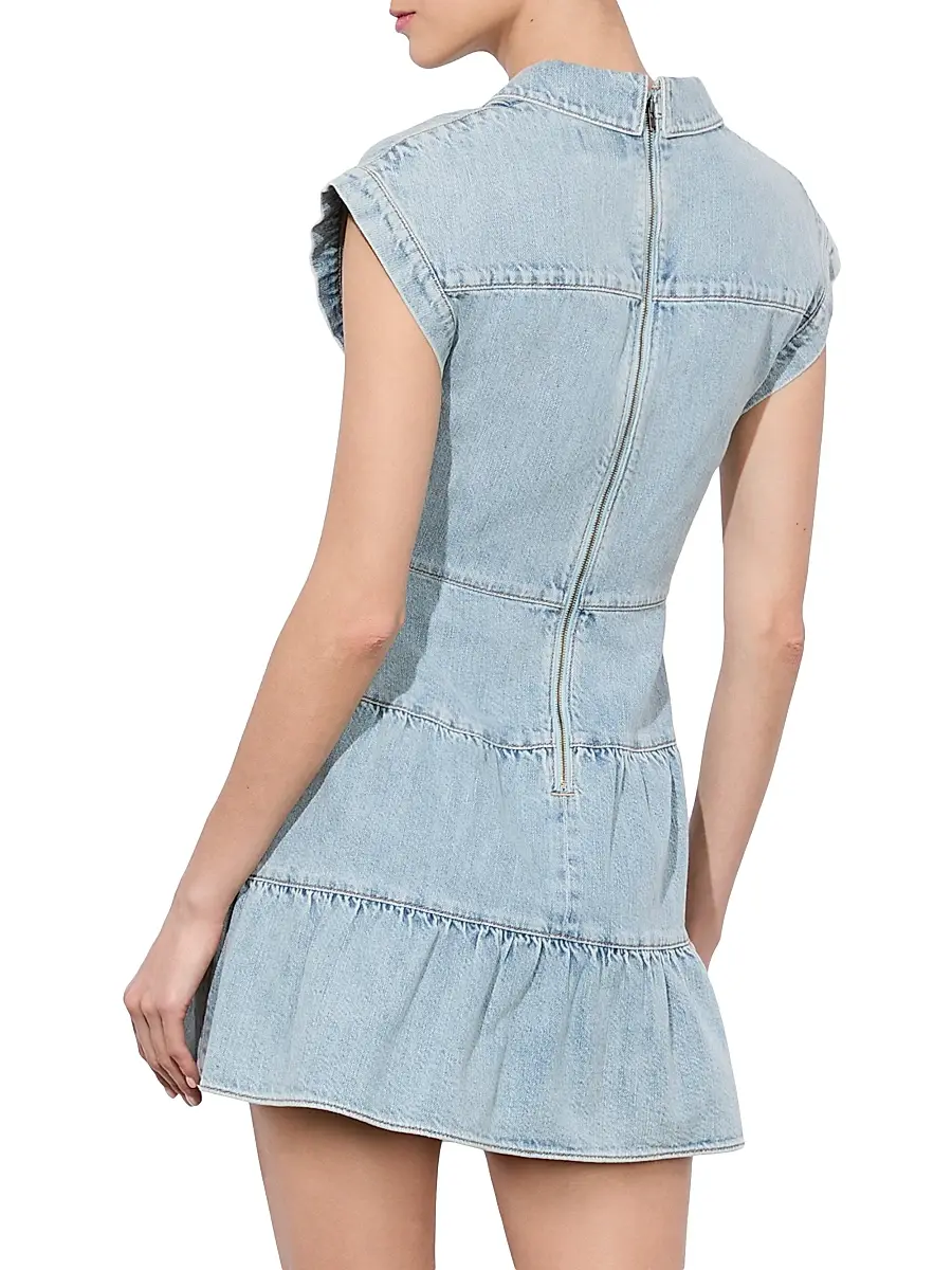 Alice + Olivia Women's Mila Denim Twist Minidress | Thumbnail 5 Alice + Olivia Women's Mila Denim Twist Minidress | Thumbnail 5