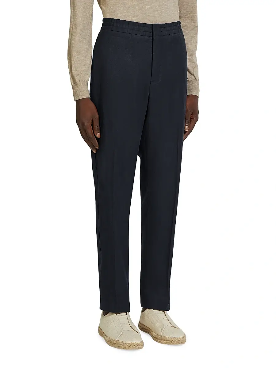 Zegna Men's Da Oasi Lino Pants | Thumbnail 2 Zegna Men's Da Oasi Lino Pants | Thumbnail 2