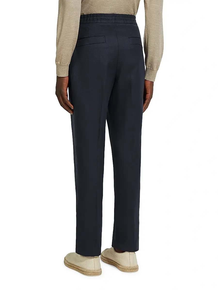 Zegna Men's Da Oasi Lino Pants | Thumbnail 4 Zegna Men's Da Oasi Lino Pants | Thumbnail 4