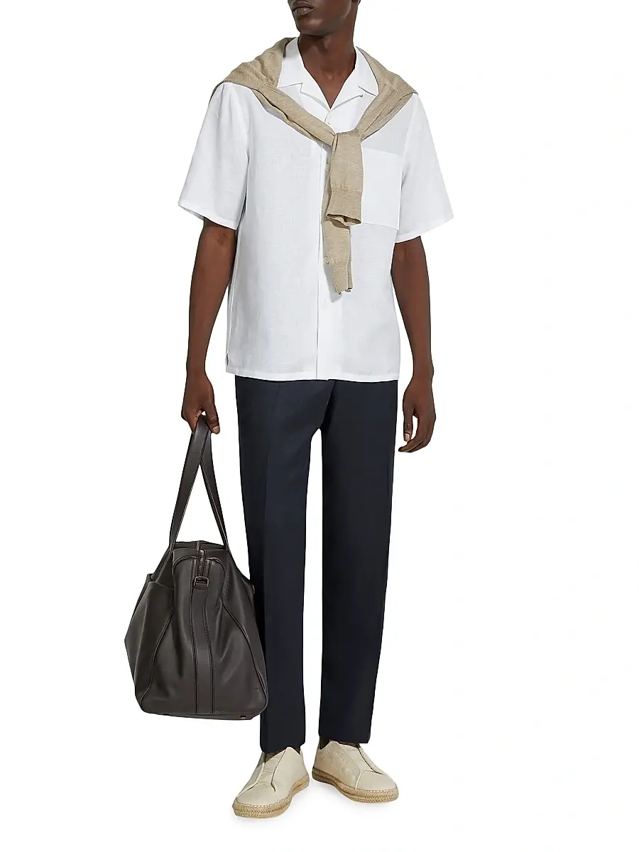 Zegna Men's Da Oasi Lino Pants | Thumbnail 6 Zegna Men's Da Oasi Lino Pants | Thumbnail 6