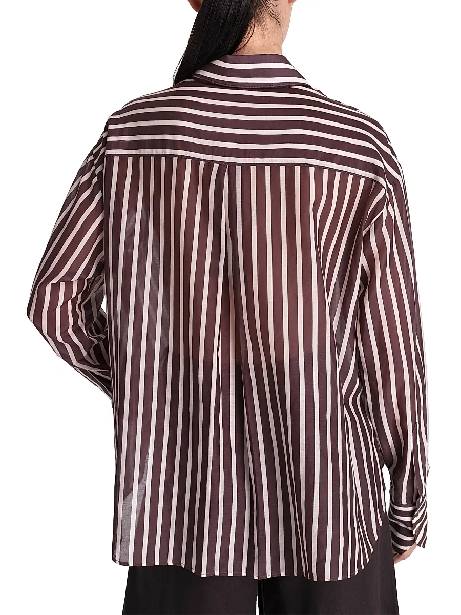TWP Women's Joey Striped Silk Button-Front Shirt | Thumbnail 4 TWP Women's Joey Striped Silk Button-Front Shirt | Thumbnail 4