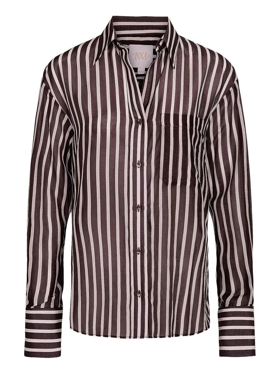 Women's Joey Striped Silk Button-Front Shirt