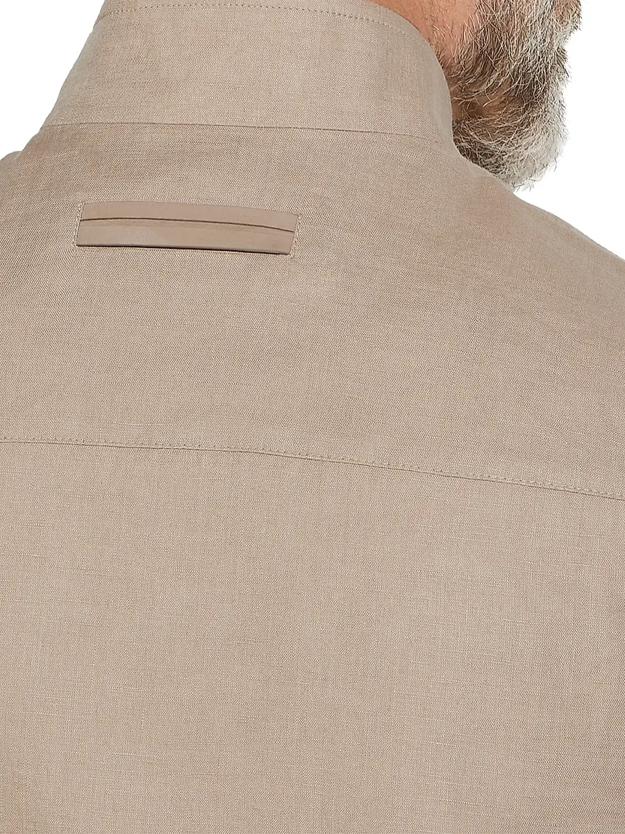 ZEGNA Men's Oasi Lino Vest - Light Taupe | Thumbnail 4 ZEGNA Men's Oasi Lino Vest - Light Taupe | Thumbnail 4
