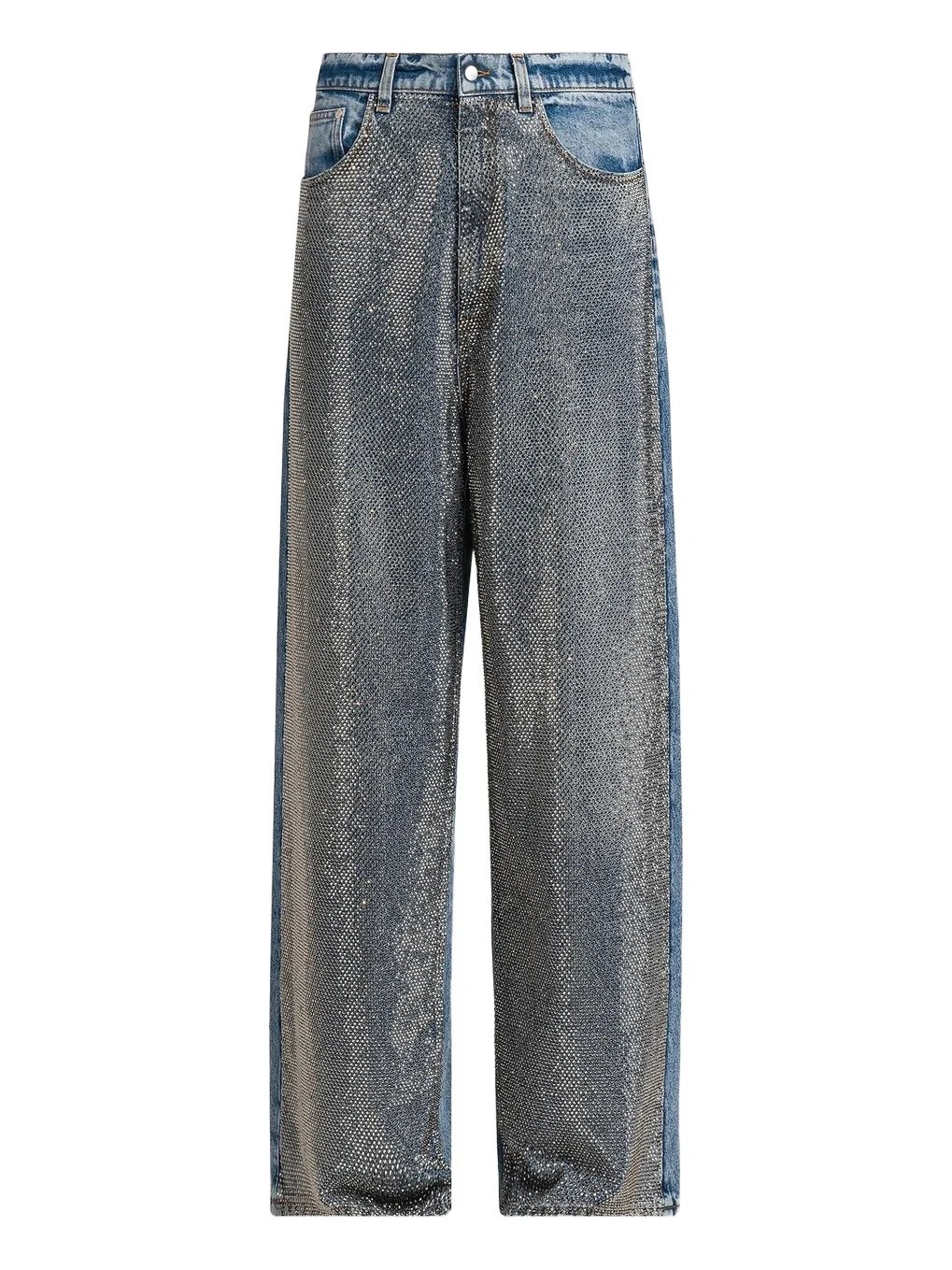 Women's Hotfix Crystals Mid-Rise Wide-Leg Jeans