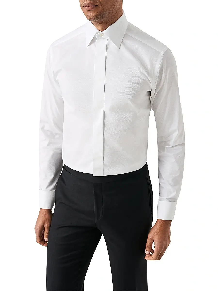 Eton Men's Jacquard Cotton Twill Contemporary-Fit Shirt | Thumbnail 3