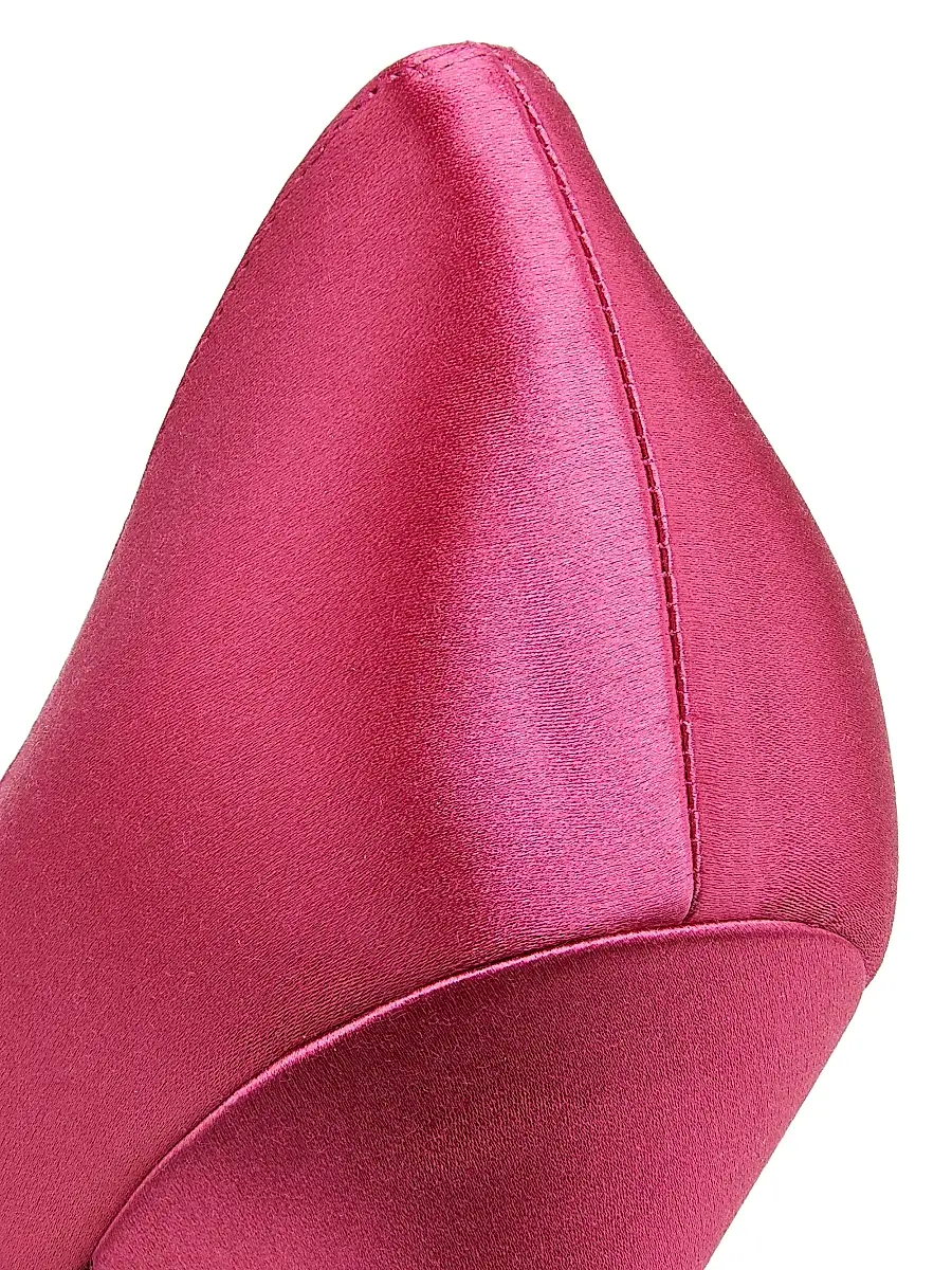 Manolo Blahnik Women's Hangisi 105MM Embellished Satin Pumps - Dark Pink | Thumbnail 6 Manolo Blahnik Women's Hangisi 105MM Embellished Satin Pumps - Dark Pink | Thumbnail 6