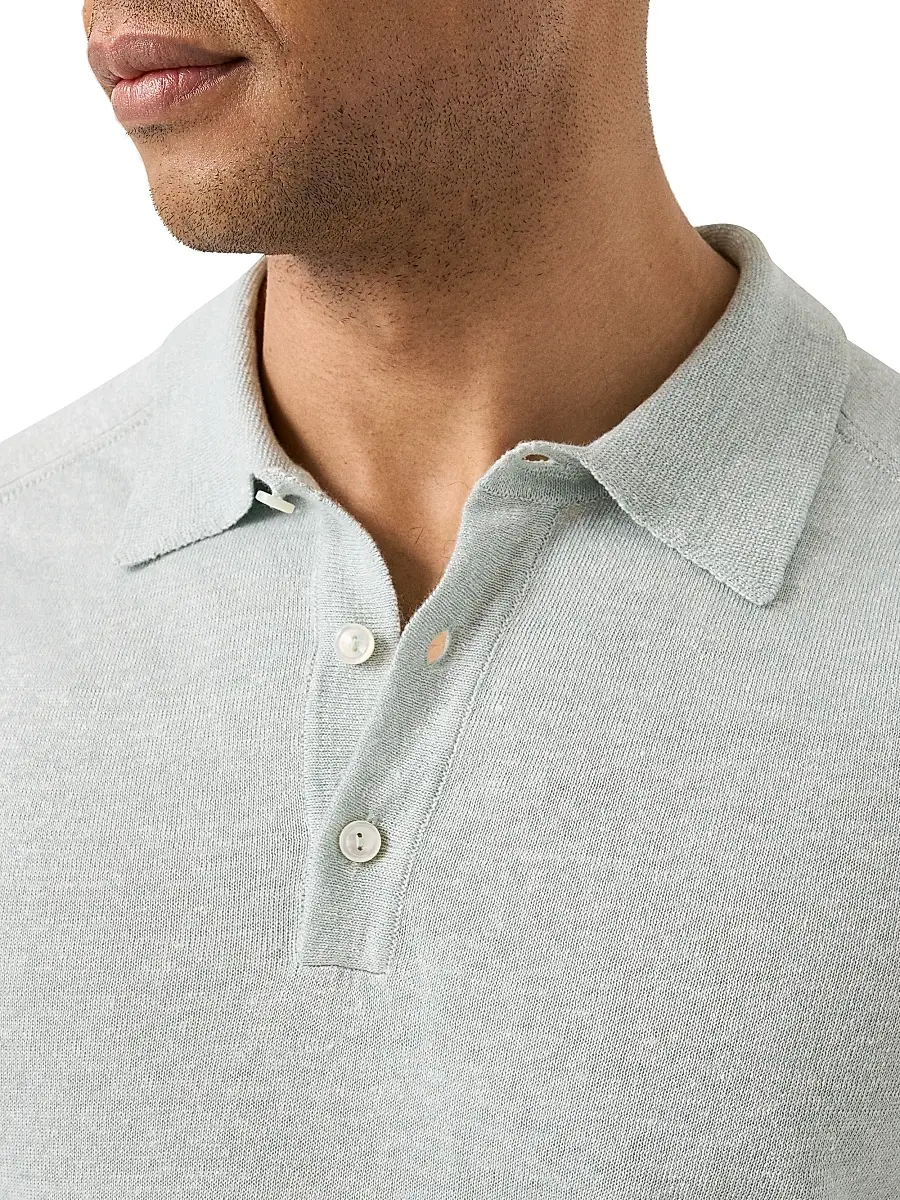 Eton Men's Linen-Cotton Woven Polo Shirt | Thumbnail 4 Eton Men's Linen-Cotton Woven Polo Shirt | Thumbnail 4