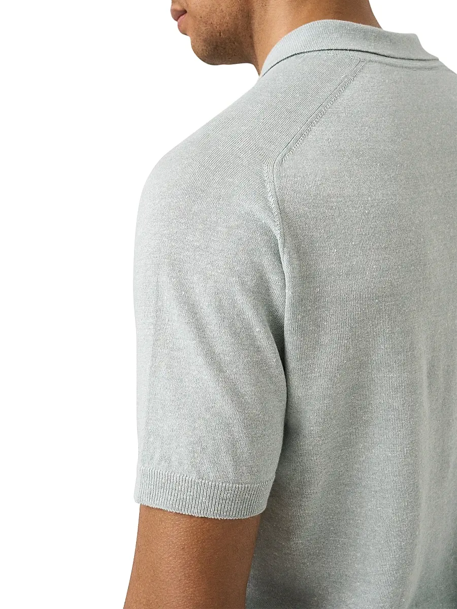 Eton Men's Linen-Cotton Woven Polo Shirt | Thumbnail 5 Eton Men's Linen-Cotton Woven Polo Shirt | Thumbnail 5