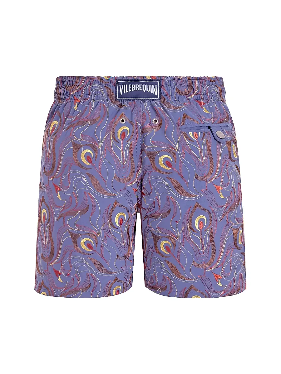 Vilebrequin Men's Embroidered Camo Flowers Swim Trunks | Thumbnail 3 Vilebrequin Men's Embroidered Camo Flowers Swim Trunks | Thumbnail 3