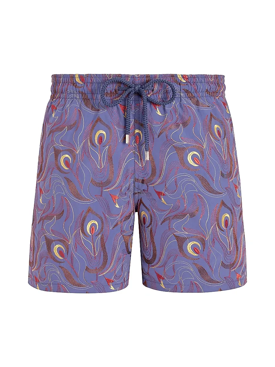 Vilebrequin Men's Embroidered Camo Flowers Swim Trunks - Tempete - Size Large | Image 1 Vilebrequin Men's Embroidered Camo Flowers Swim Trunks - Tempete - Size Large | Image 1