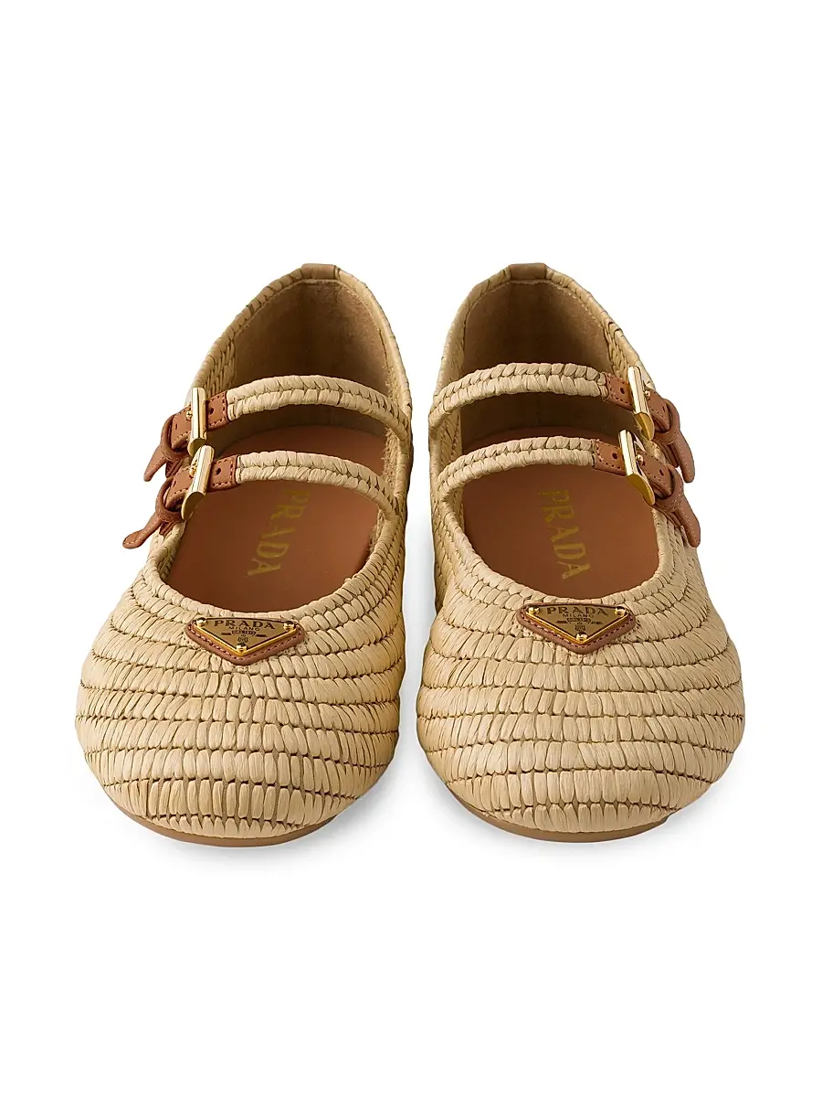 Prada Women's Crochet Ballerinas - Beige Brown | Thumbnail 2 Prada Women's Crochet Ballerinas - Beige Brown | Thumbnail 2