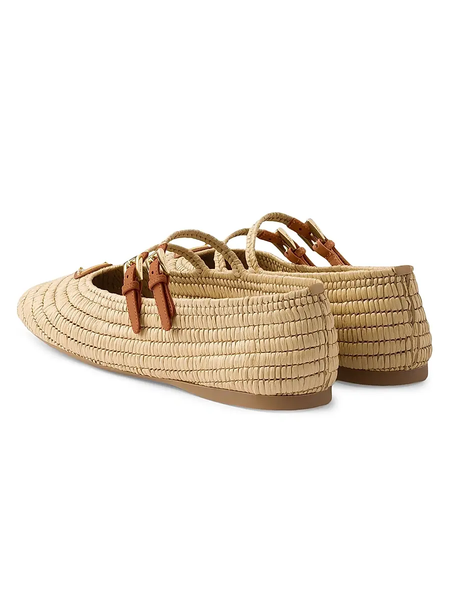 Prada Women's Crochet Ballerinas - Beige Brown | Thumbnail 3 Prada Women's Crochet Ballerinas - Beige Brown | Thumbnail 3