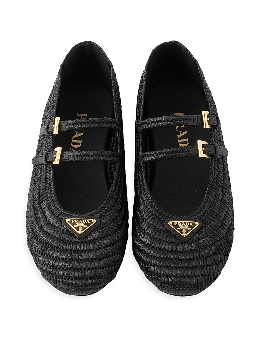 Prada Women's Crochet Ballerinas - Beige Brown | Thumbnail 7 Prada Women's Crochet Ballerinas - Beige Brown | Thumbnail 7
