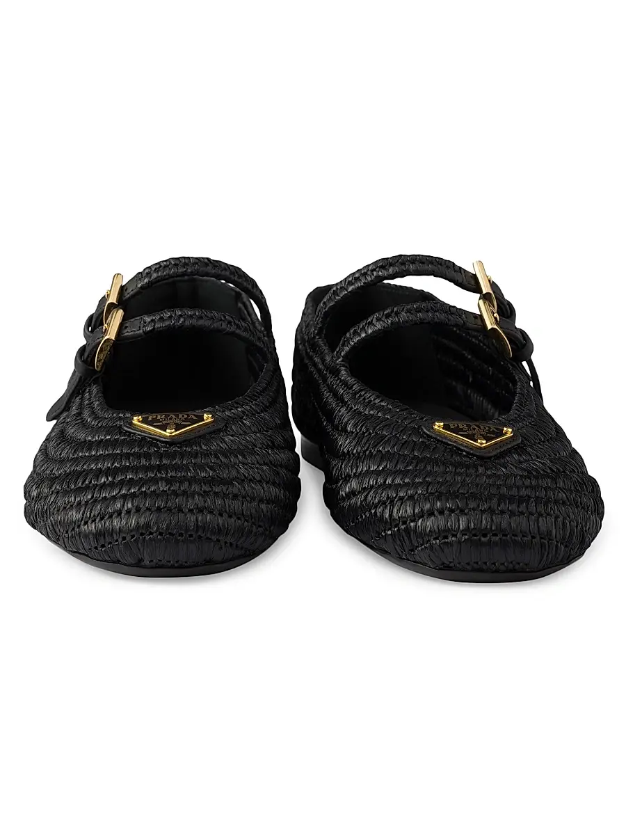 Prada Women's Crochet Ballerinas - Beige Brown | Thumbnail 9 Prada Women's Crochet Ballerinas - Beige Brown | Thumbnail 9