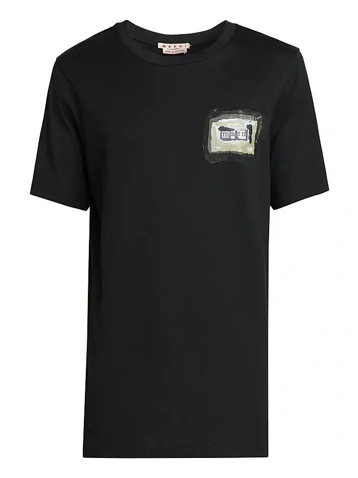 Men's Collage Logo Cotton Crewneck T-Shirt Men's Collage Logo Cotton Crewneck T-Shirt