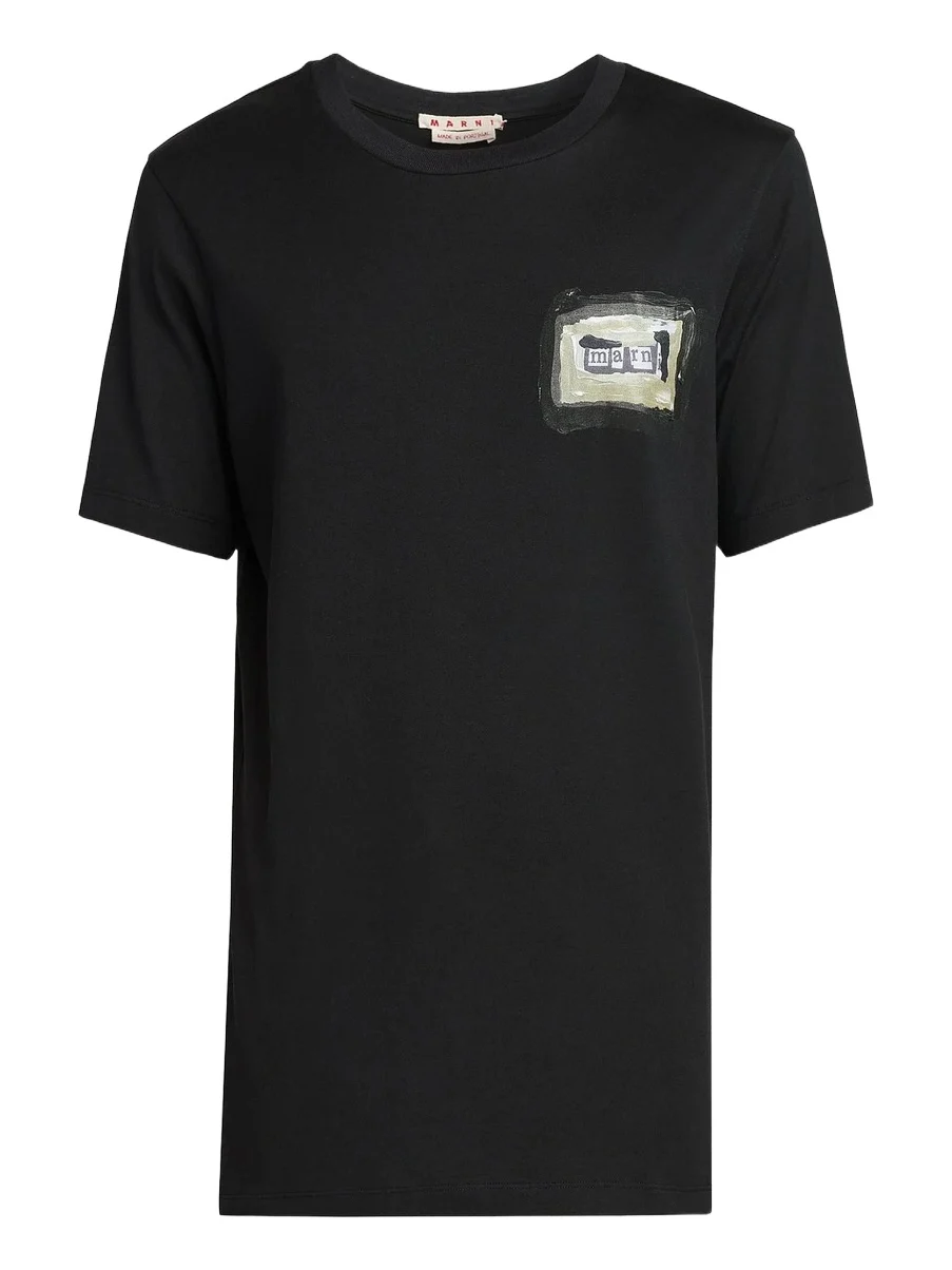 Men's Collage Logo Cotton Crewneck T-Shirt Men's Collage Logo Cotton Crewneck T-Shirt