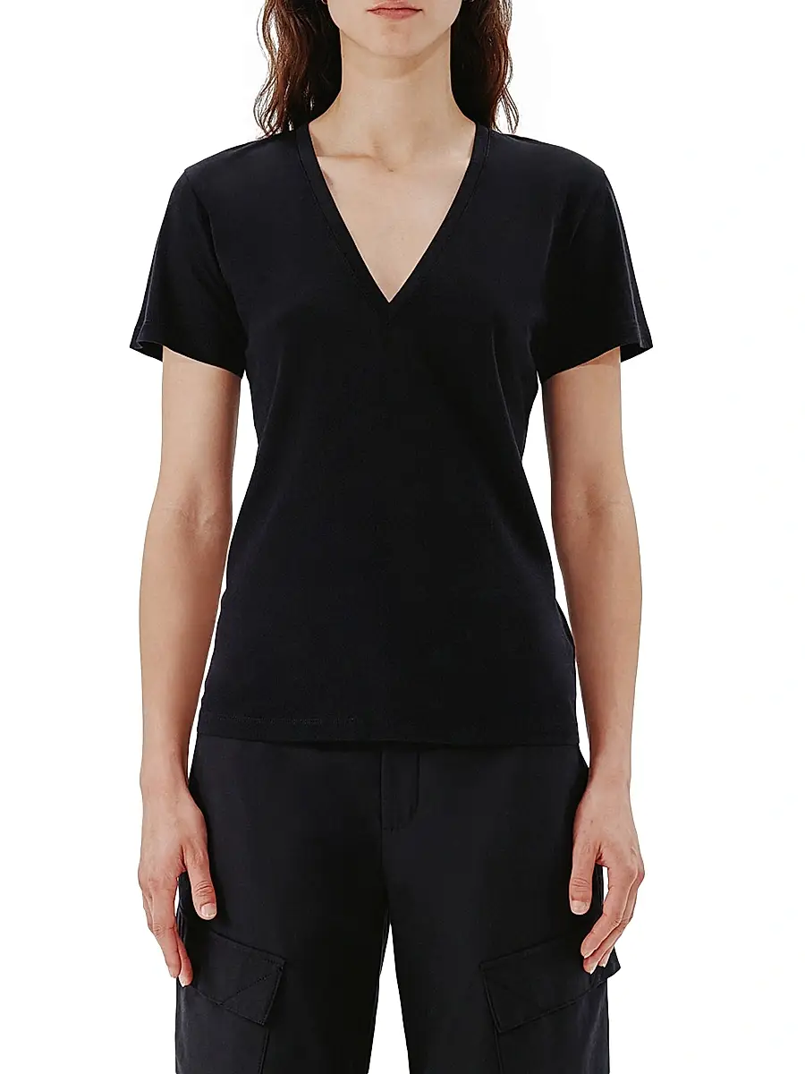 Another Tomorrow Women's V-Neck Tee | Thumbnail 2 Another Tomorrow Women's V-Neck Tee | Thumbnail 2