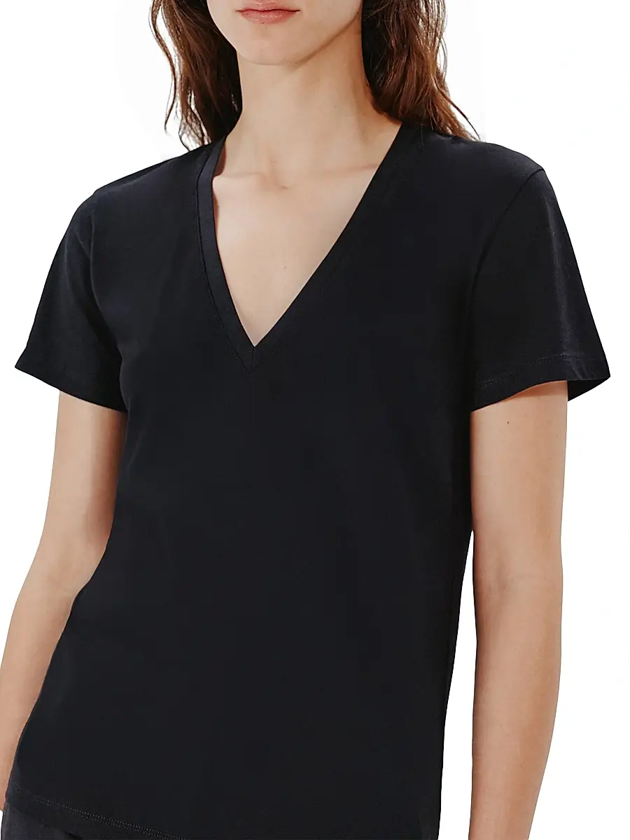 Another Tomorrow Women's V-Neck Tee | Thumbnail 5 Another Tomorrow Women's V-Neck Tee | Thumbnail 5