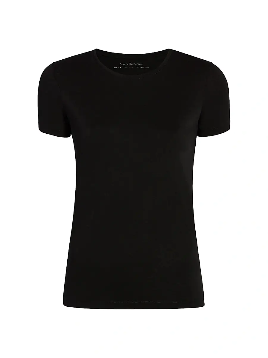 Another Tomorrow Women's Crew Neck Tee - Black | Image 1 Another Tomorrow Women's Crew Neck Tee - Black | Image 1