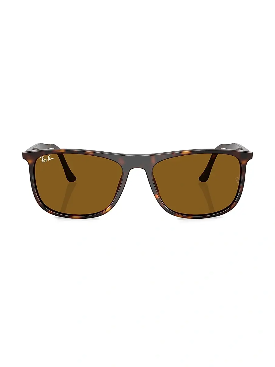 Ray-Ban Men's RB2216F 58MM Rectangular Sunglasses - Havana Brown | Thumbnail 2