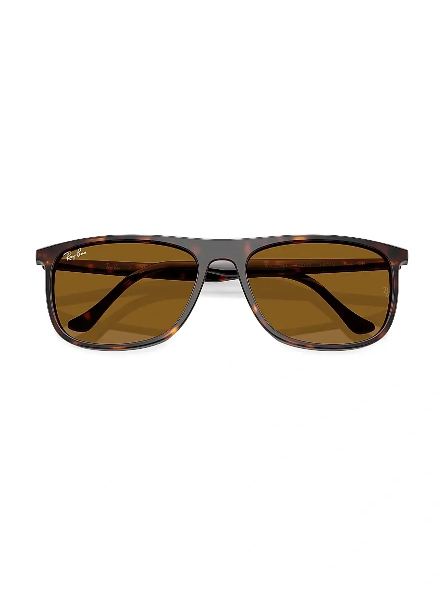 Ray-Ban Men's RB2216F 58MM Rectangular Sunglasses - Havana Brown | Thumbnail 4