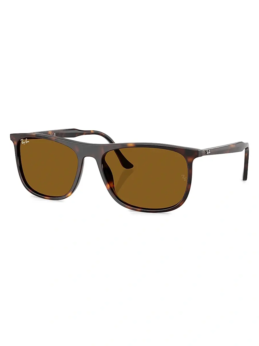 Ray-Ban Men's RB2216F 58MM Rectangular Sunglasses - Havana Brown | Image 1 Ray-Ban Men's RB2216F 58MM Rectangular Sunglasses - Havana Brown | Image 1