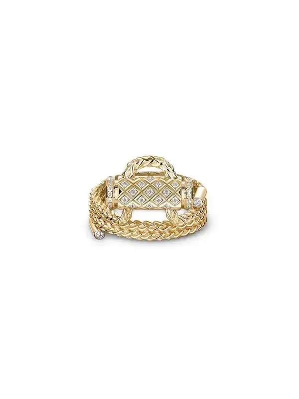 Paved Diamond Latch Ring