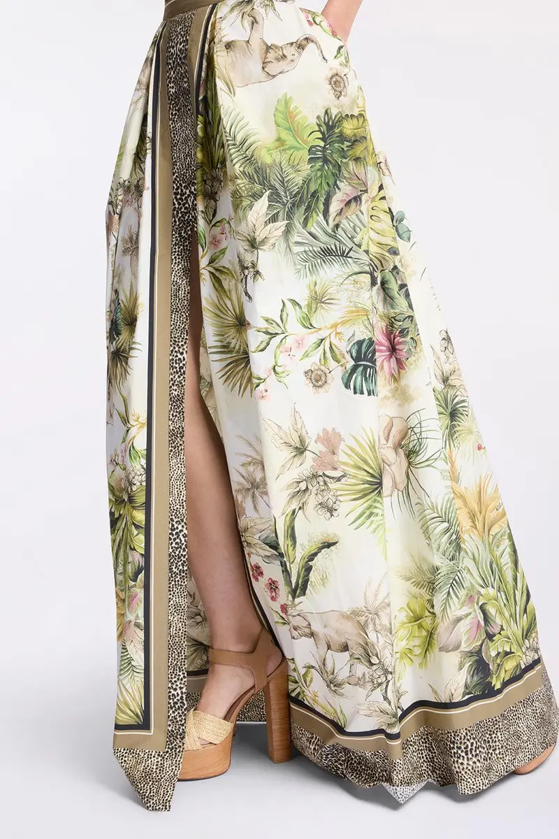 Elie Saab Printed Cotton Long Skirt | Thumbnail 3
