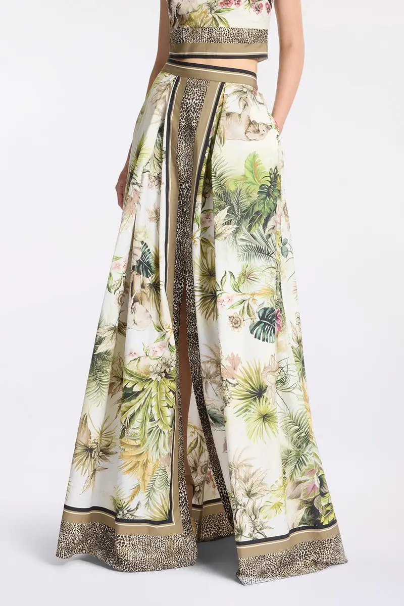 Elie Saab Printed Cotton Long Skirt | Thumbnail 4