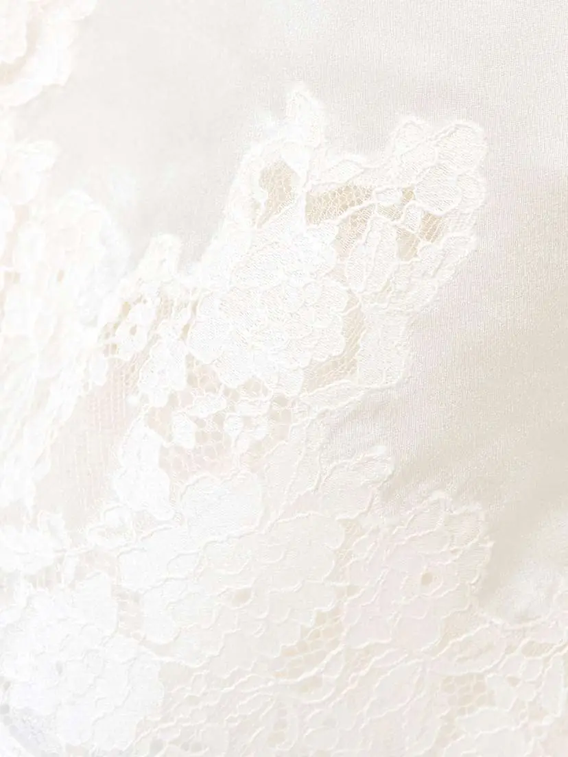 DÔEN Valeria Scalloped Lace-trimmed Silk-satin Mini Dress | Thumbnail 4 DÔEN Valeria Scalloped Lace-trimmed Silk-satin Mini Dress | Thumbnail 4