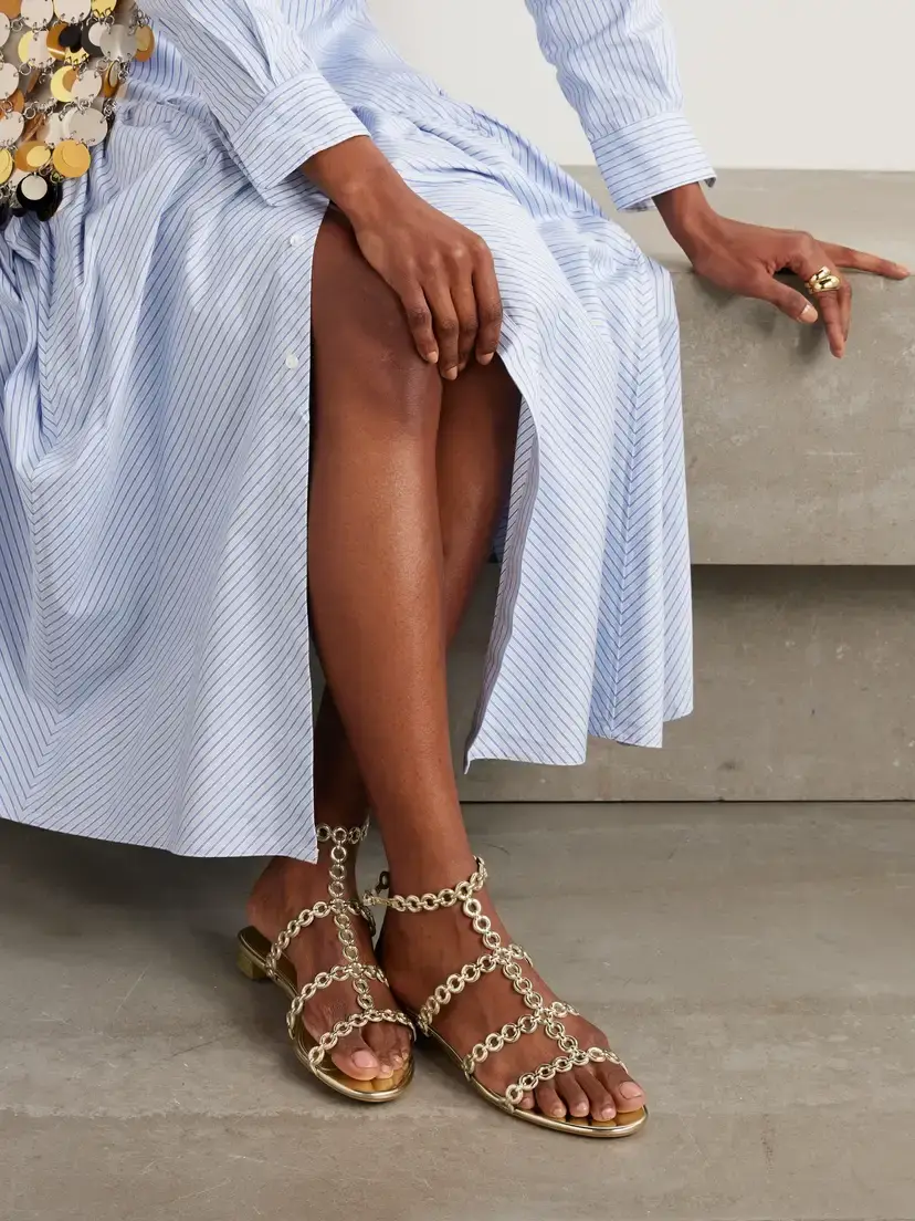 Aquazzura Infinity Metallic Sandals | Thumbnail 2